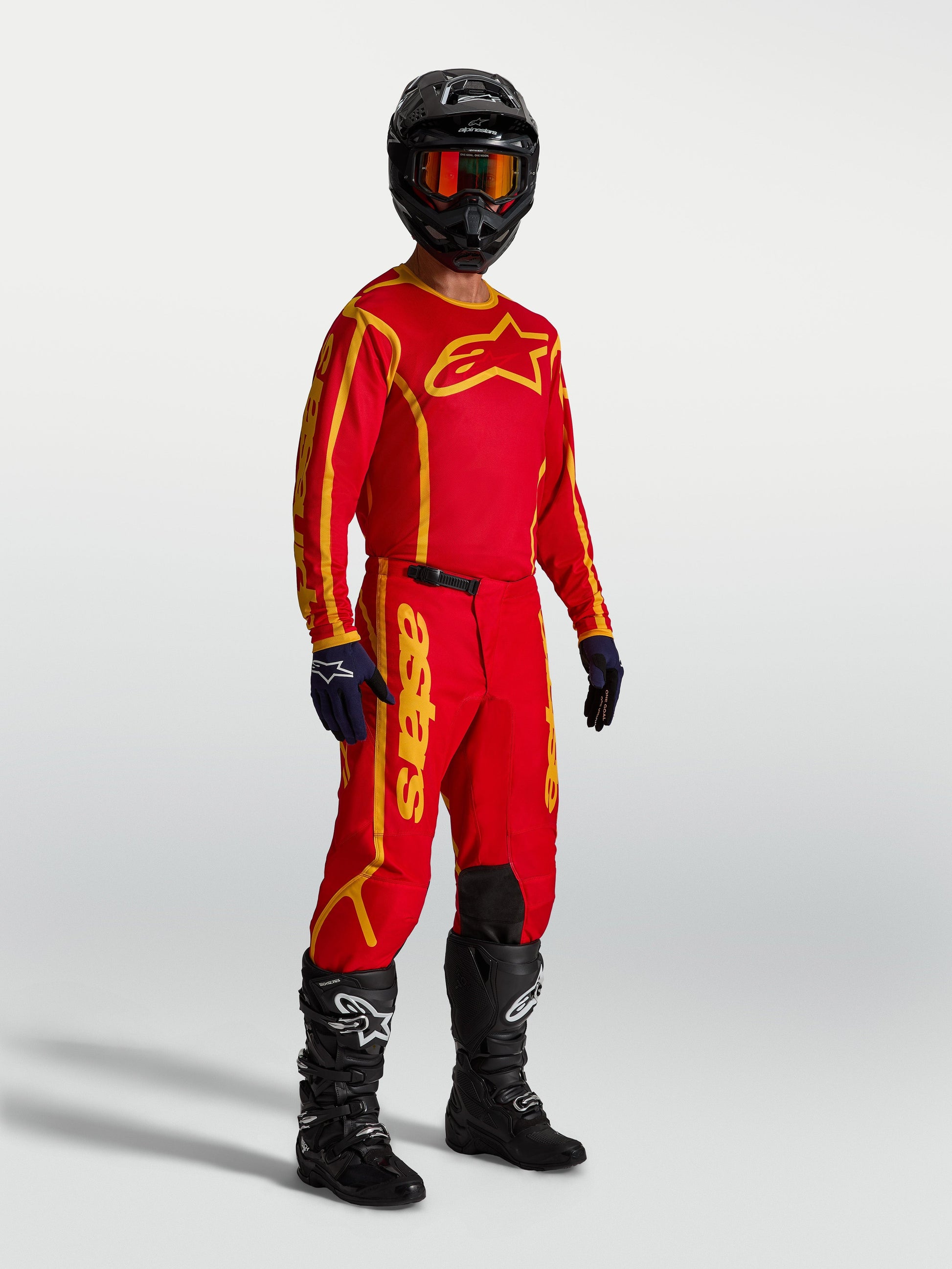Alpinestars Fluid Apex V2 Broek 2027 Vuurrood Goud
