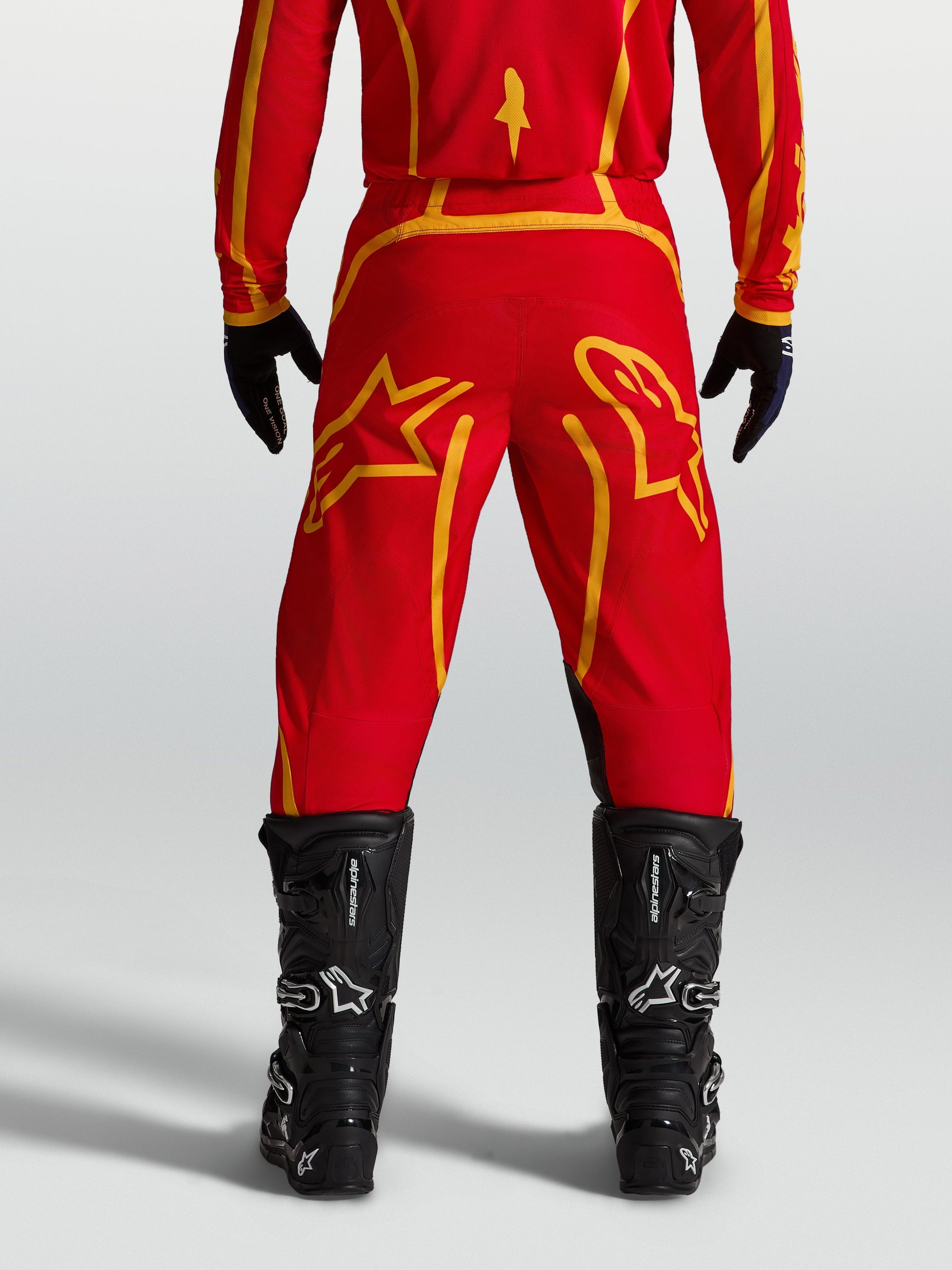 Alpinestars Fluid Apex V2 Broek 2027 Vuurrood Goud