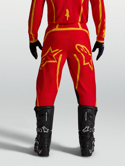 Alpinestars Fluid Apex V2 Broek 2027 Vuurrood Goud