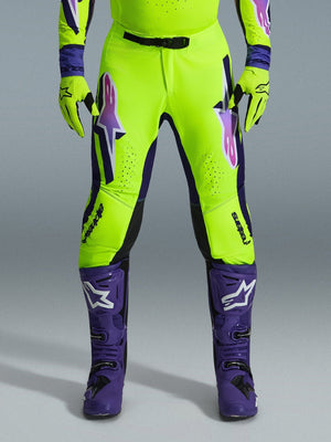 Alpinestars Supertech Vista Motocross Broek Geel Paars Zwart
