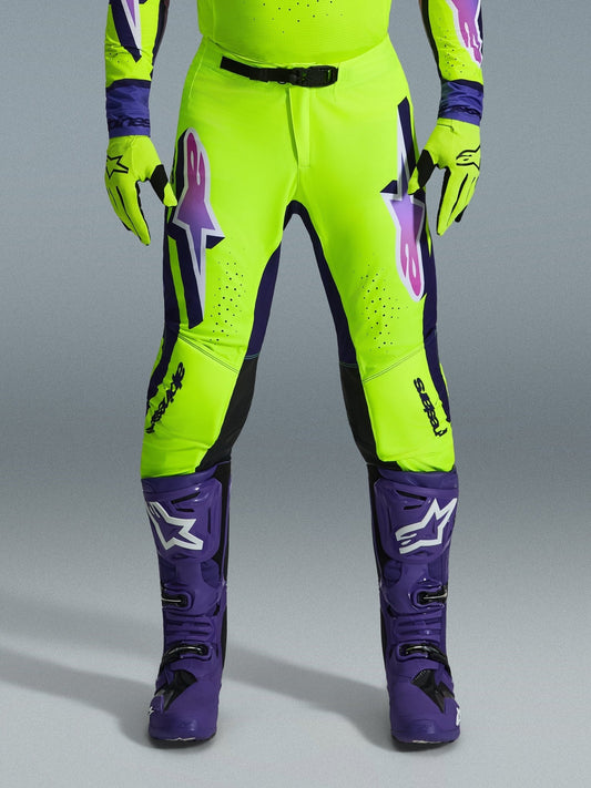 Alpinestars Supertech Vista Motocross Broek Geel Paars Zwart - MxProStoreParts