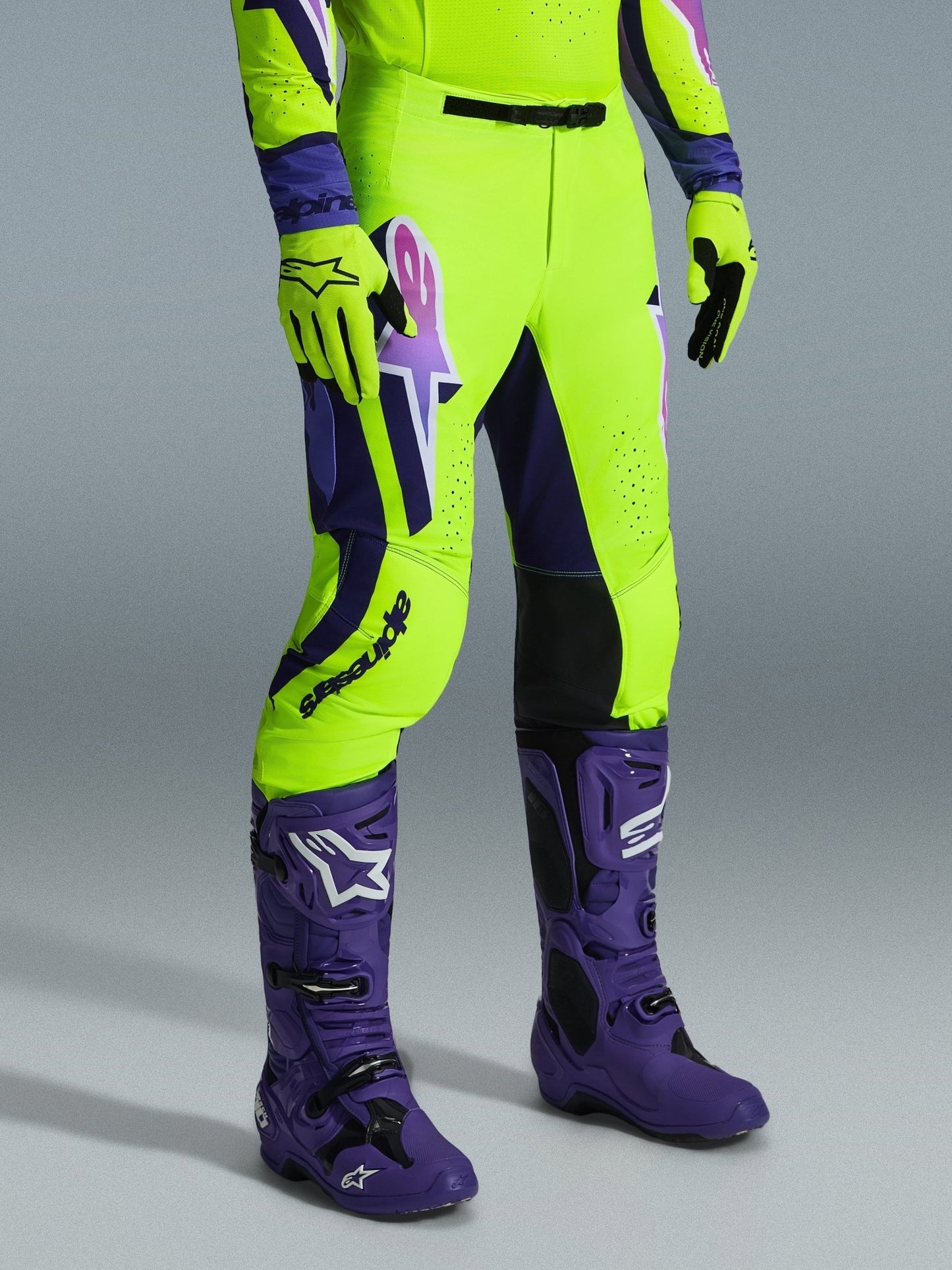 Alpinestars Supertech Vista Motocross Hose Gelb Lila Schwarz - MxProStoreParts