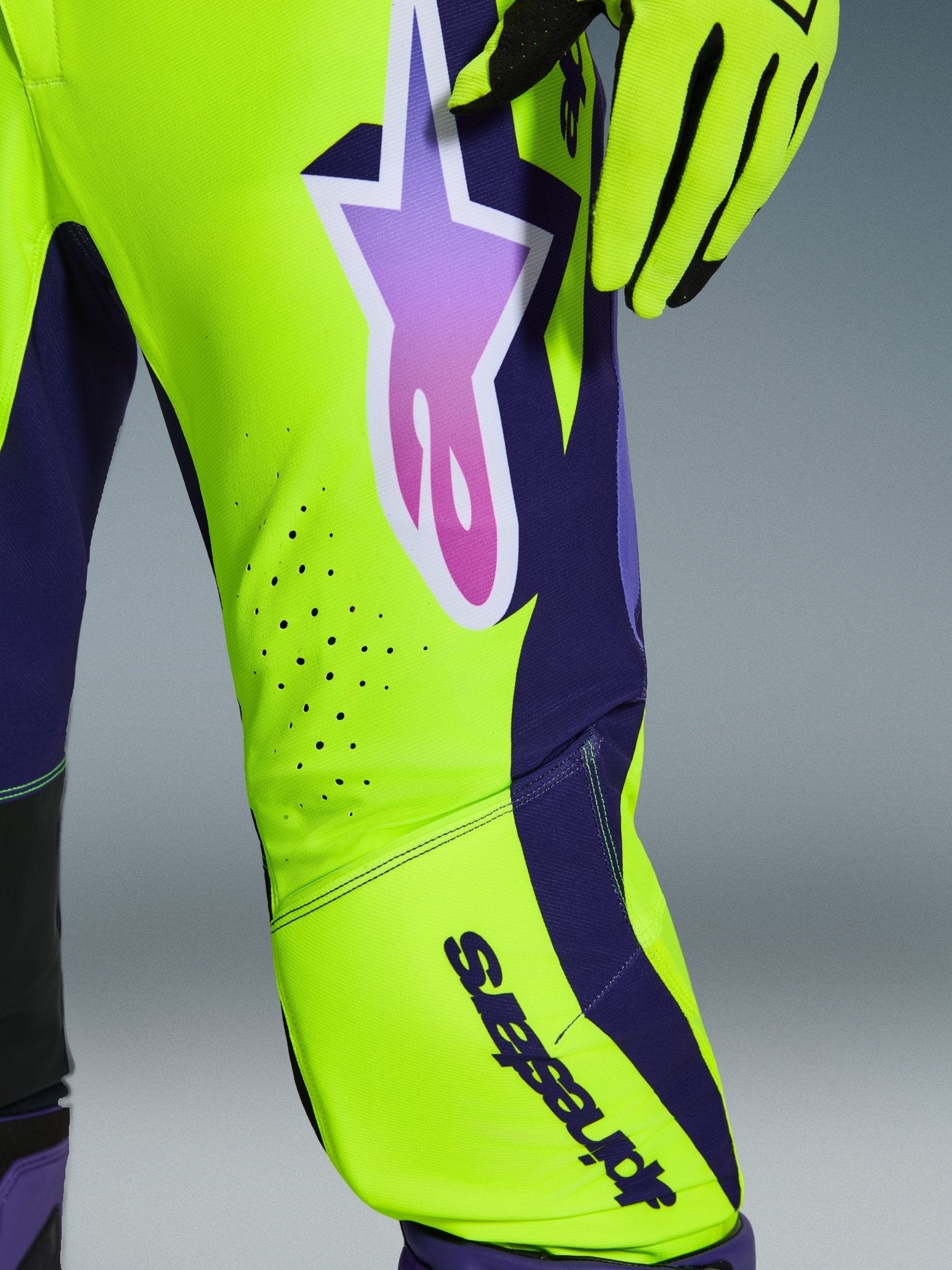 Alpinestars Supertech Vista Motocrosshose Gelb Lila Schwarz - MxProStoreParts