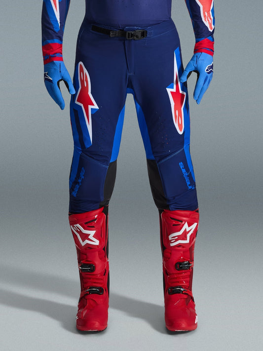 Alpinestars Supertech Vista Broek Dark Navy Hot Coral Cobalt - MxProStoreParts