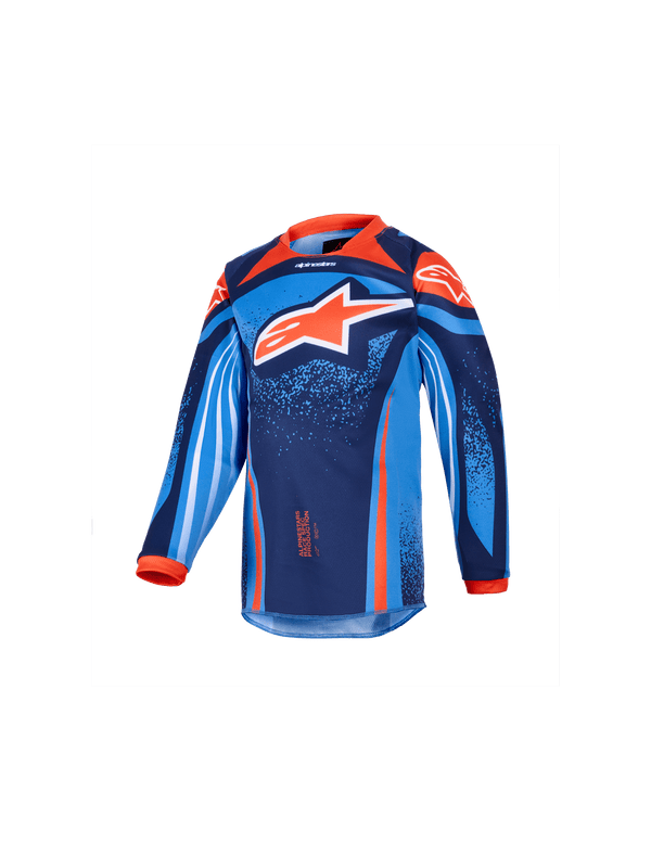 Alpinestars Kinder Racer Nomur Trikot in Dunkelmarineblau, Orange und UCLA Blau - MxProStoreParts