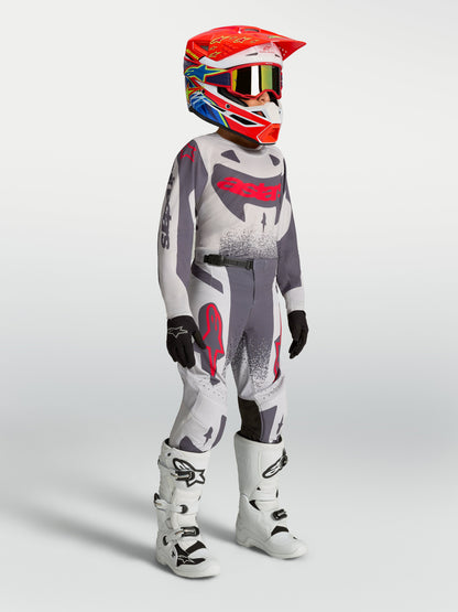 Alpinestars Jeugd Supertech Swan Broek 2027 Licht Lila Donkergrijs Rood Fluo