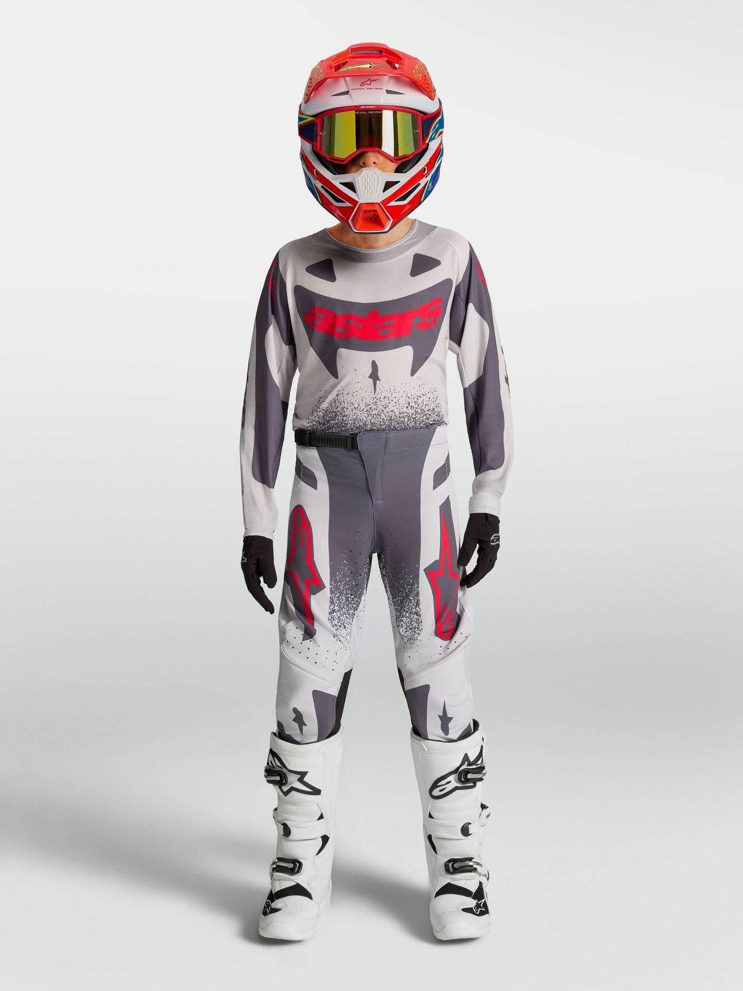 Alpinestars Jeugd Supertech Swan Broek 2027 Licht Lila Donkergrijs Rood Fluo
