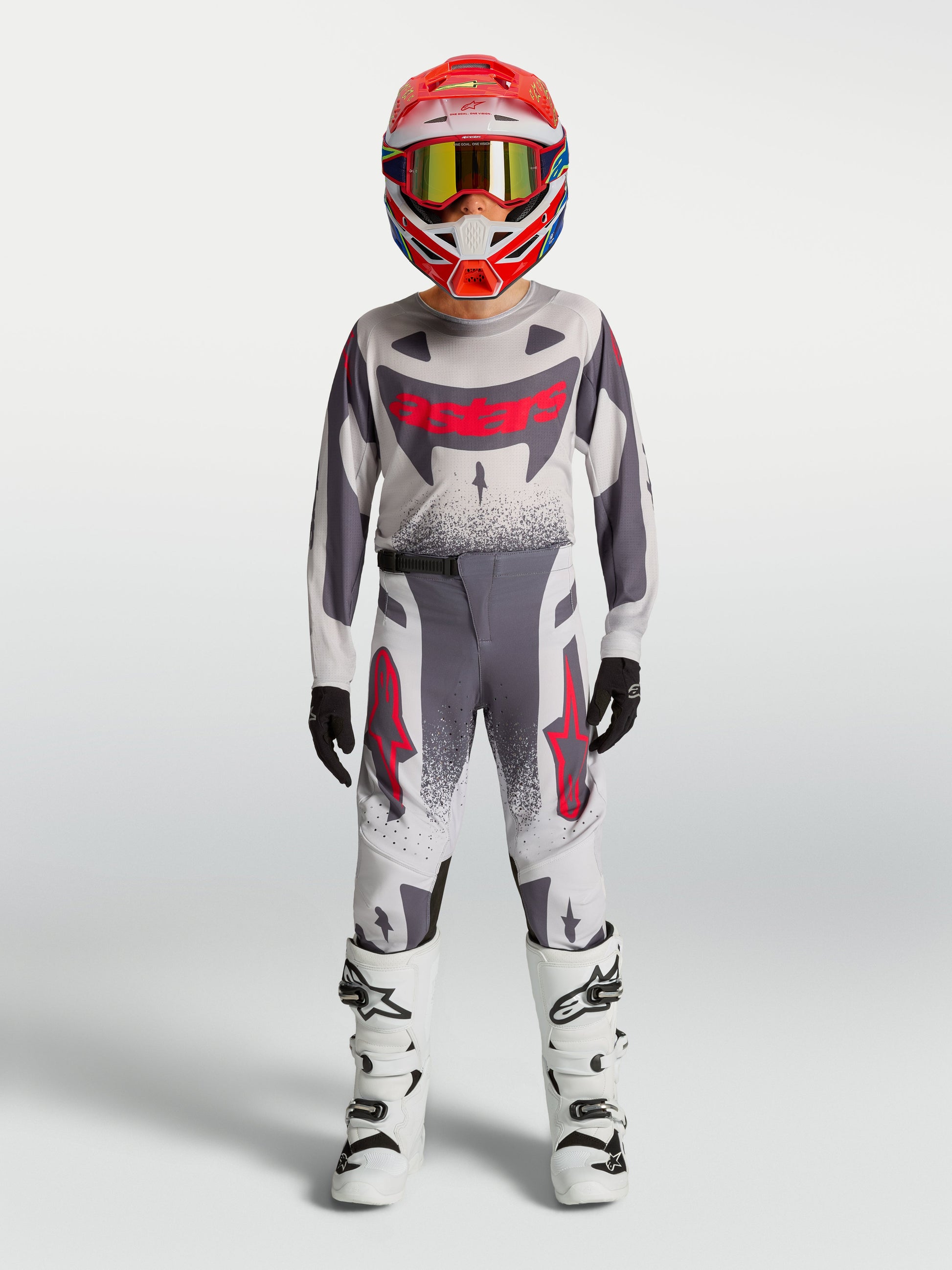 Alpinestars Jeugd Supertech Swan Broek 2027 Licht Lila Donkergrijs Rood Fluo