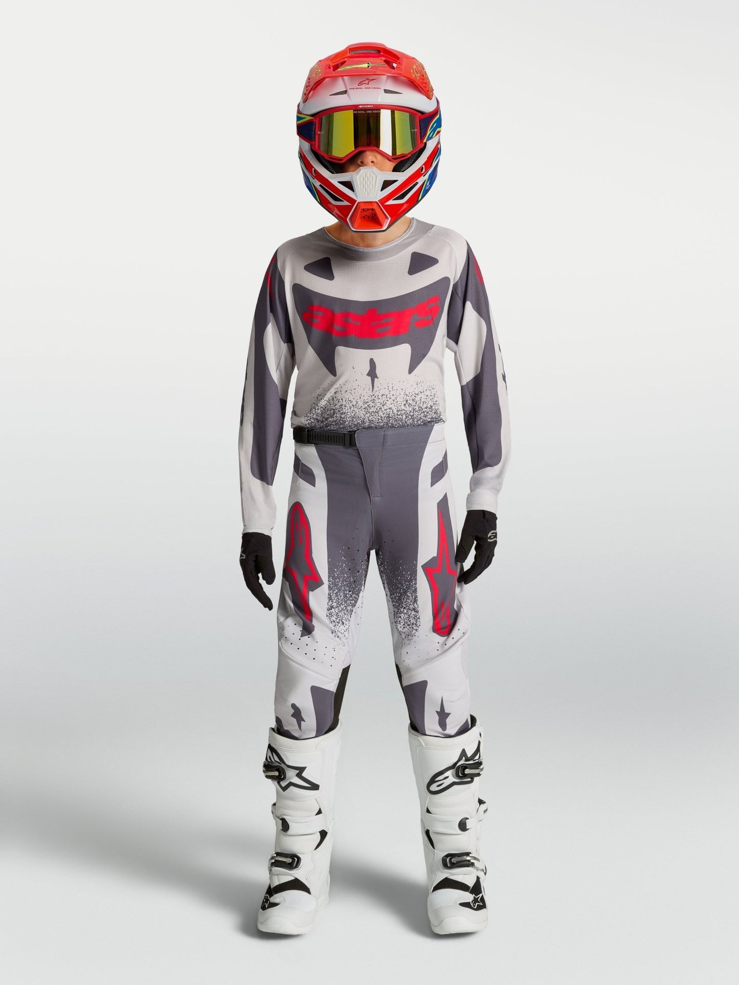 Alpinestars Jeugd Supertech Swan Broek 2027 Licht Lila Donkergrijs Rood Fluo - MxProStoreParts