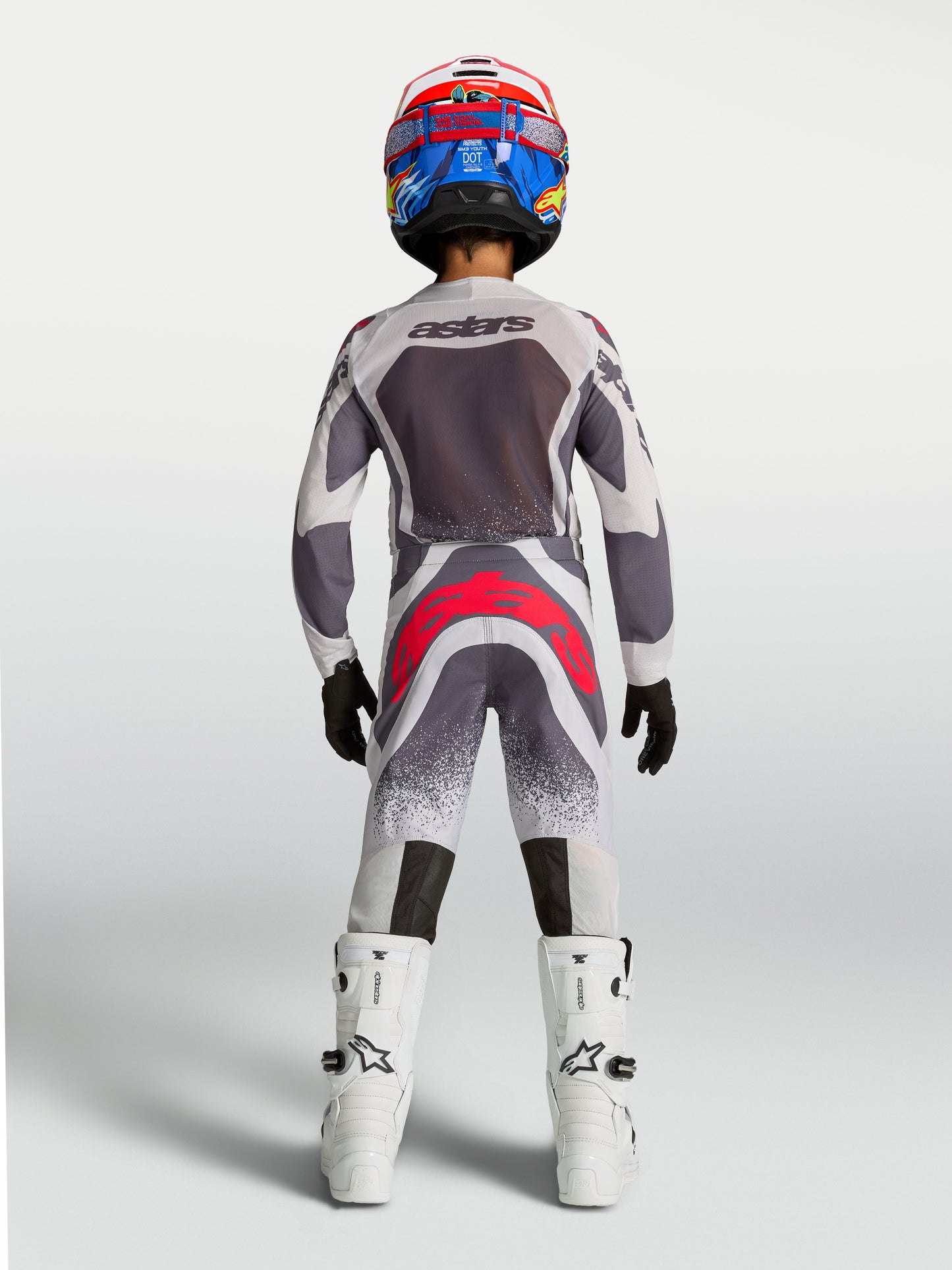 Alpinestars Jeugd Supertech Swan Broek 2027 Licht Lila Donkergrijs Rood Fluo