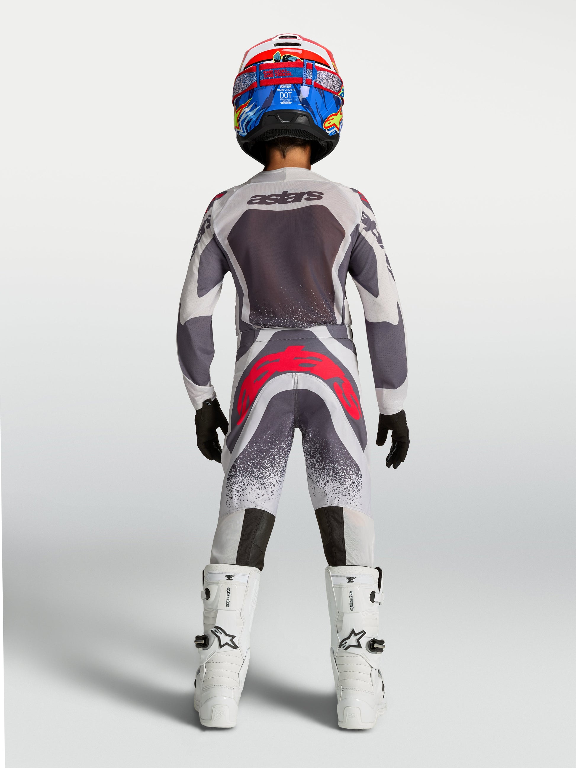 Alpinestars Jeugd Supertech Swan Broek 2027 Licht Lila Donkergrijs Rood Fluo