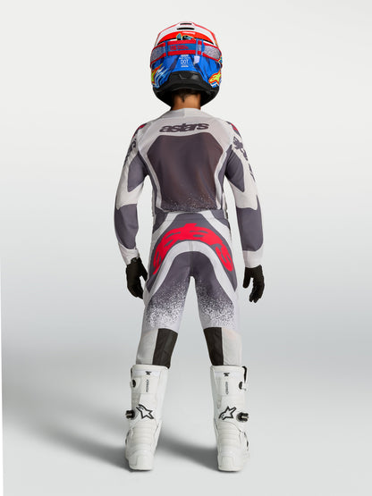 Alpinestars Jeugd Supertech Swan Broek 2027 Licht Lila Donkergrijs Rood Fluo