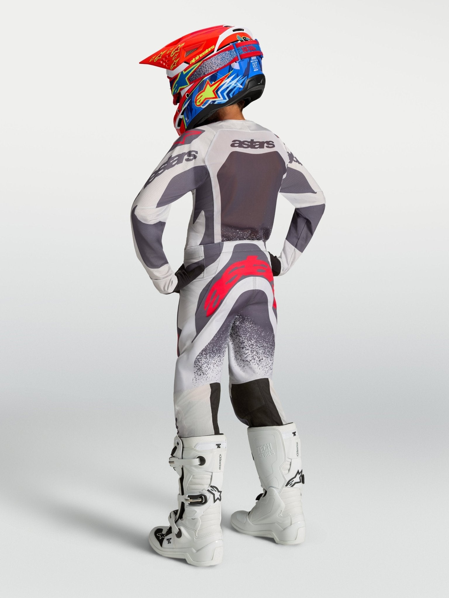 Alpinestars Jeugd Supertech Swan Broek 2027 Licht Lila Donkergrijs Rood Fluo - MxProStoreParts
