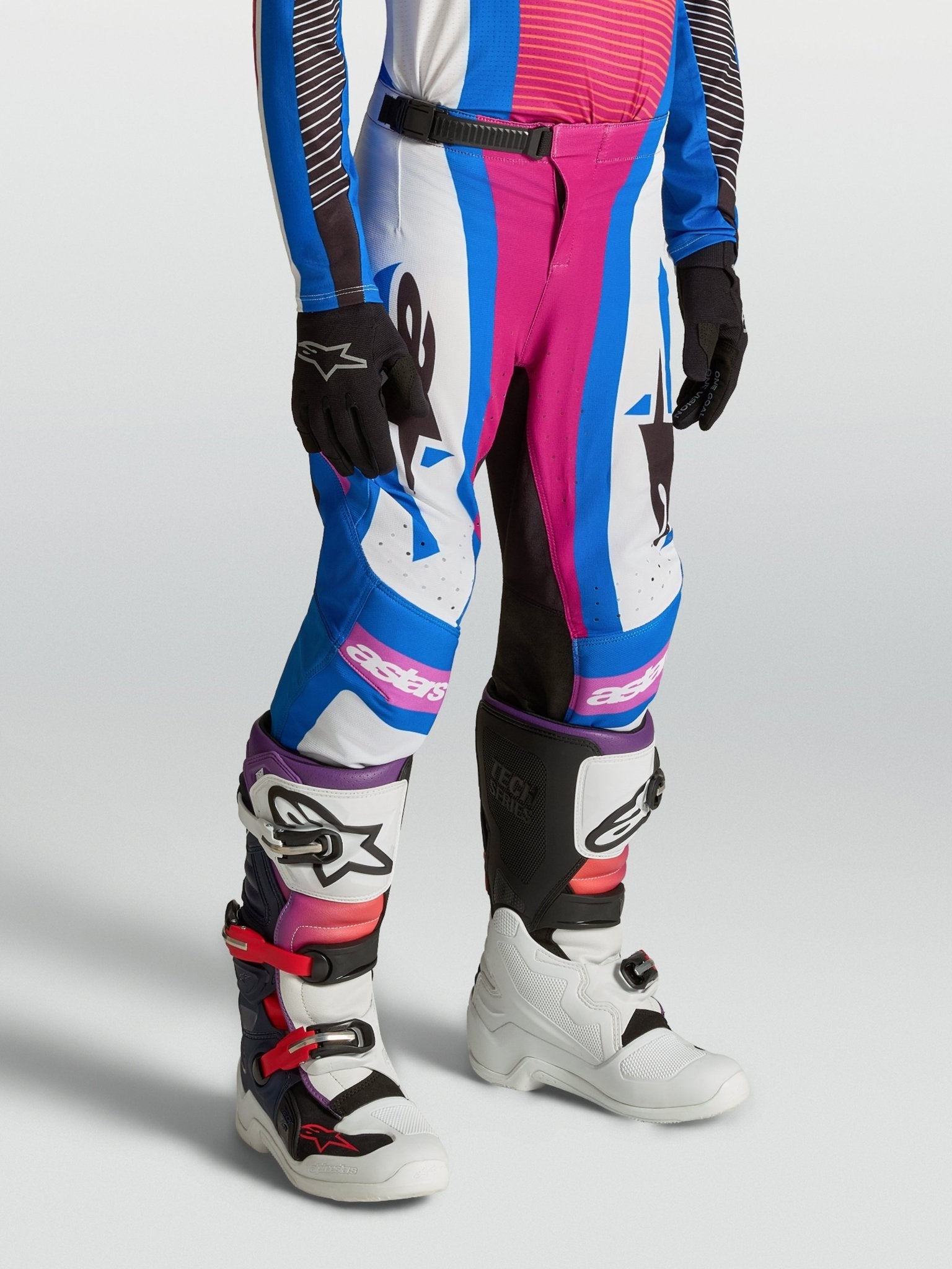 Alpinestars Jeugd Supertech Maven Broek 2027 Wit Hot Coral Blithe Blue - MxProStoreParts