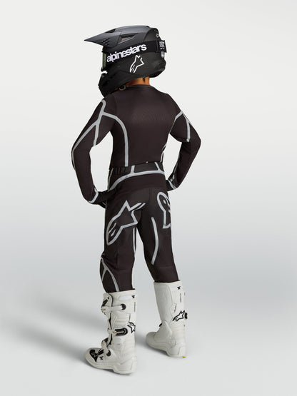 Alpinestars Jeugd Fluid Apex V2 Broek 2027 Zwart Zilver - MxProStoreParts
