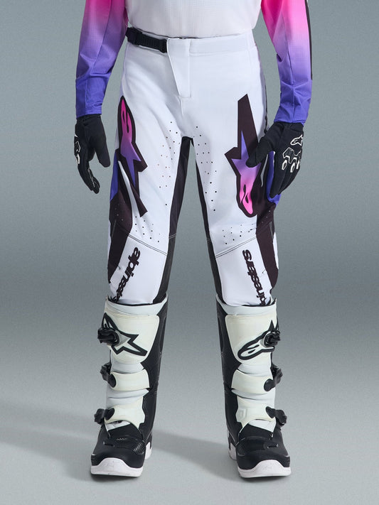 Alpinestars Supertech Vista Jeugd Broek 22 Wit Paars Zwart - MxProStoreParts