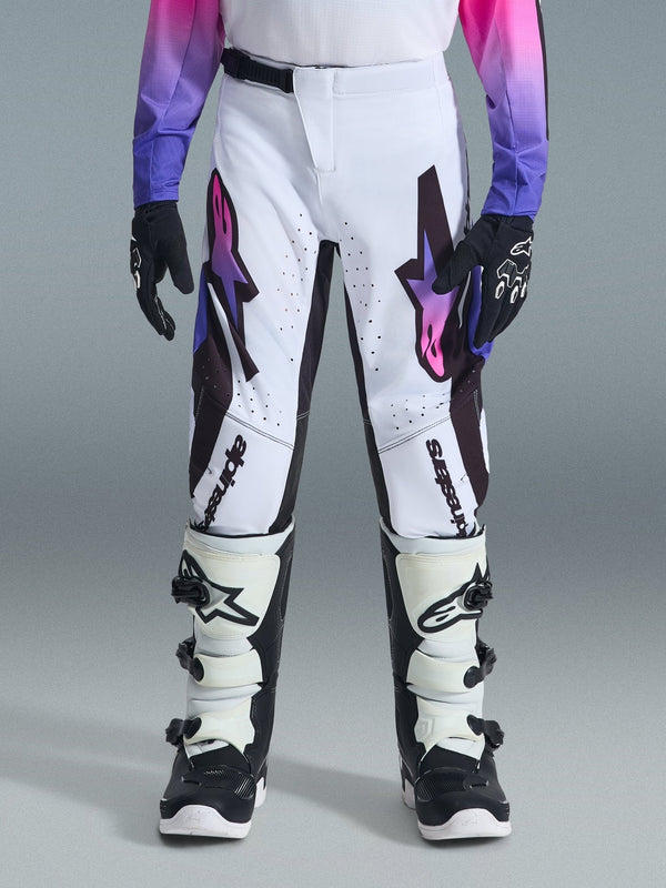 Alpinestars Supertech Vista Jugendhose 22 Weiß Lila Schwarz - MxProStoreParts