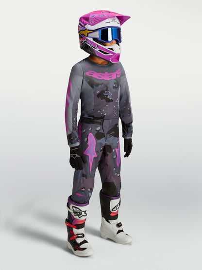 Alpinestars Jeugd Fluid Lone Jersey Gray Camo Paars - MxProStoreParts