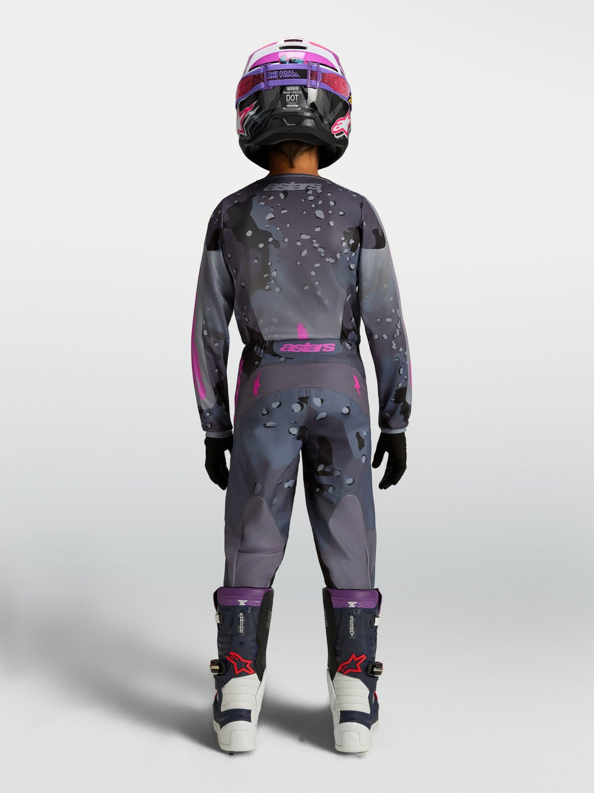 Alpinestars Jeugd Fluid Lone Jersey Gray Camo Paars - MxProStoreParts