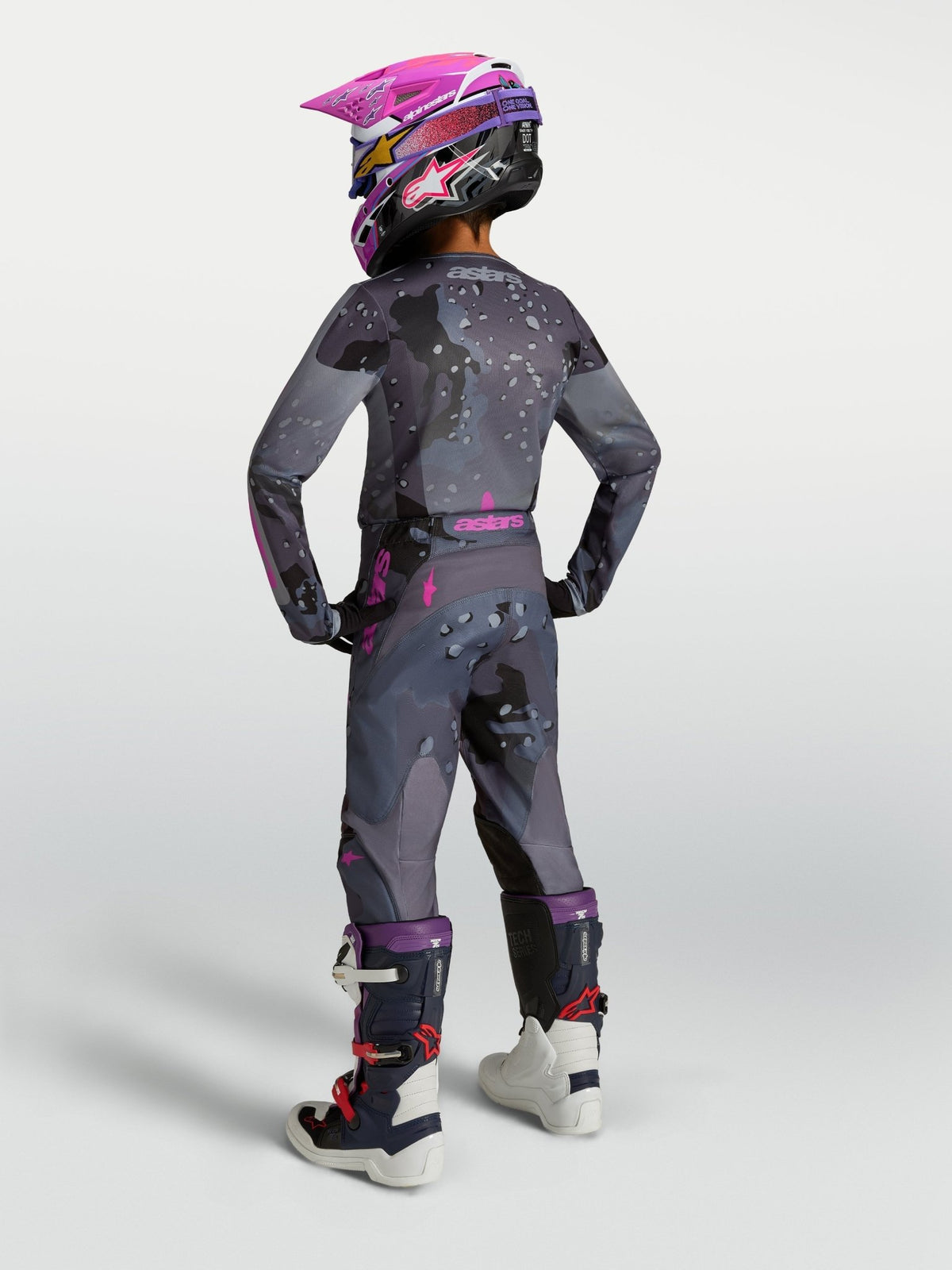 Alpinestars Jeugd Fluid Lone Jersey Gray Camo Paars - MxProStoreParts
