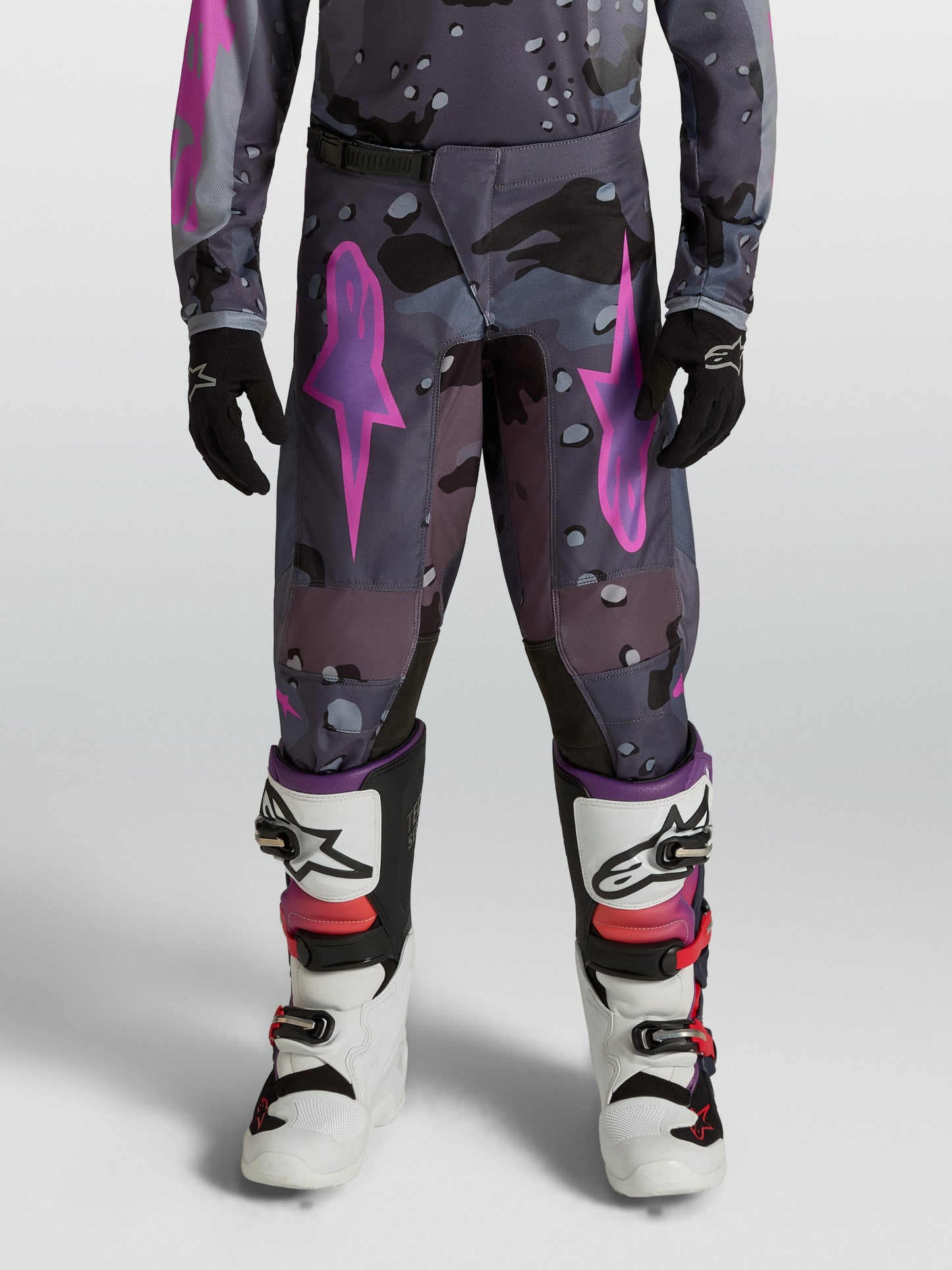 Alpinestars Jeugd Fluid Lone Broek 2027 Grijs Camo Paars