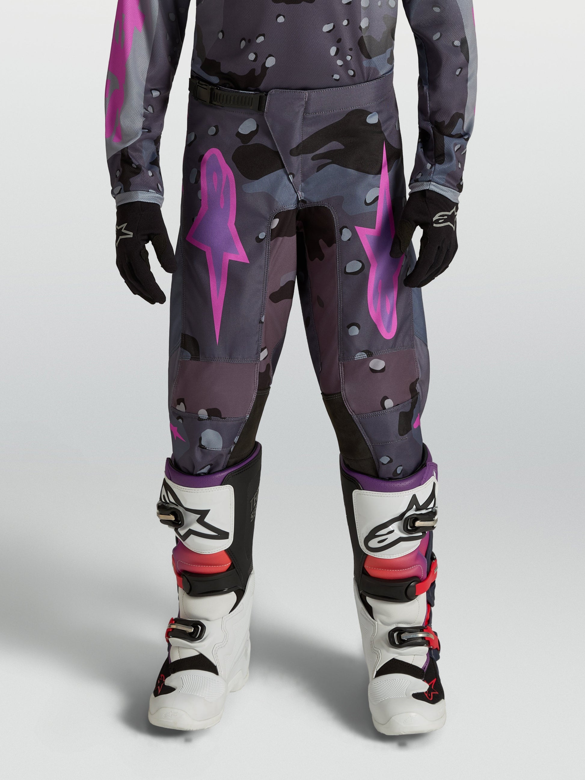 Alpinestars Jeugd Fluid Lone Broek 2027 Grijs Camo Paars