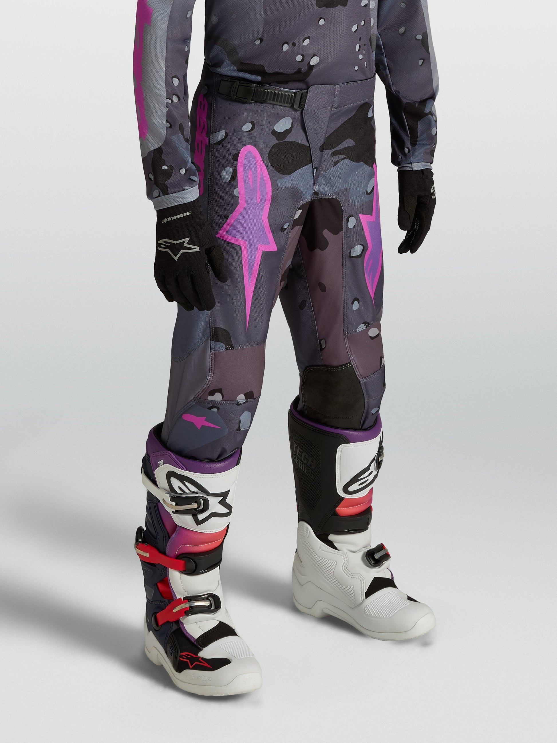 Alpinestars Jeugd Fluid Lone Broek 2027 Grijs Camo Paars