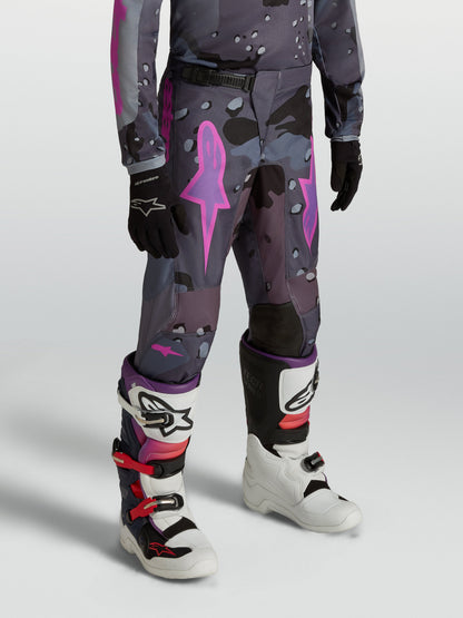 Alpinestars Jeugd Fluid Lone Broek 2027 Grijs Camo Paars