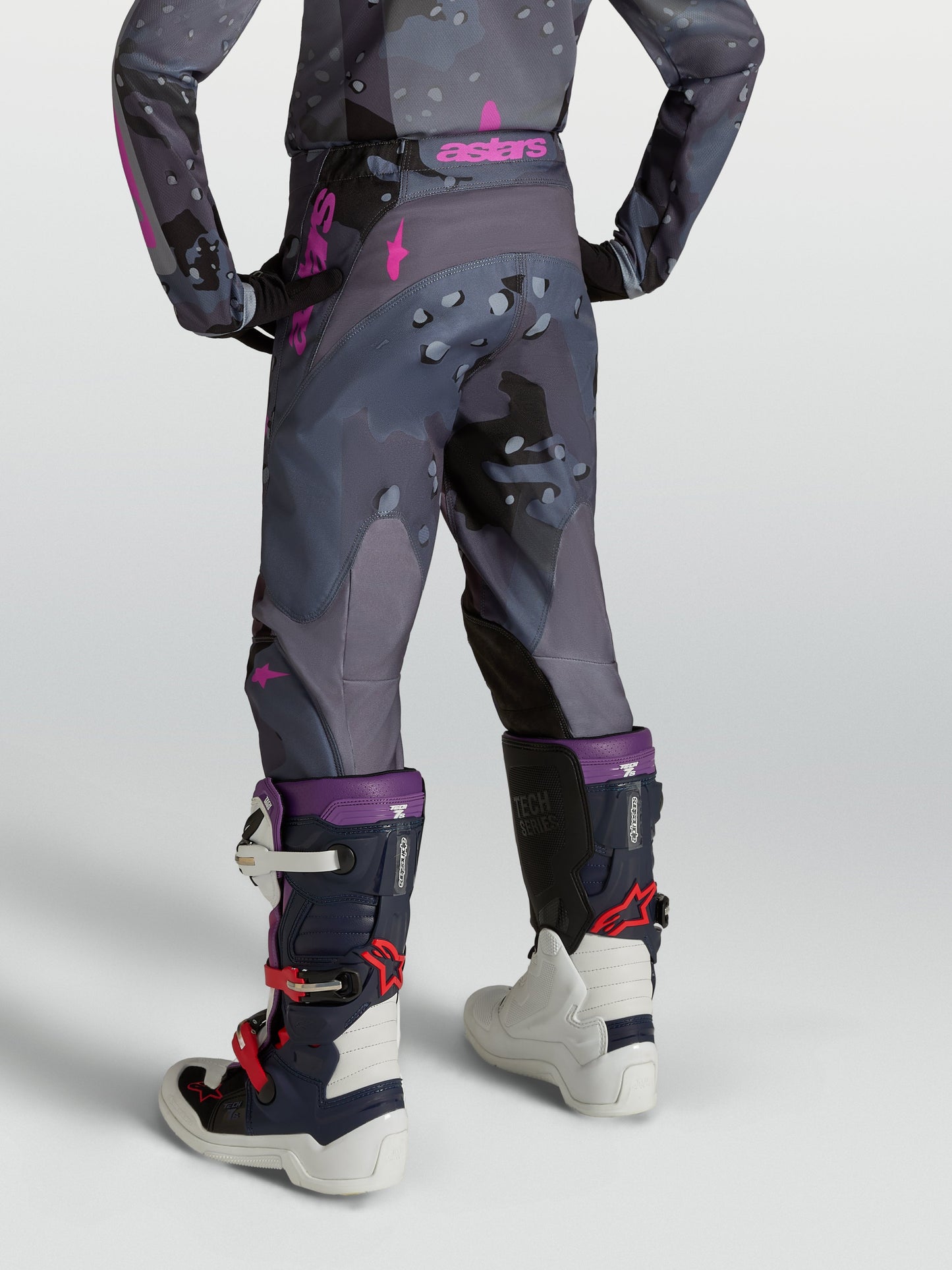 Alpinestars Jeugd Fluid Lone Broek 2027 Grijs Camo Paars
