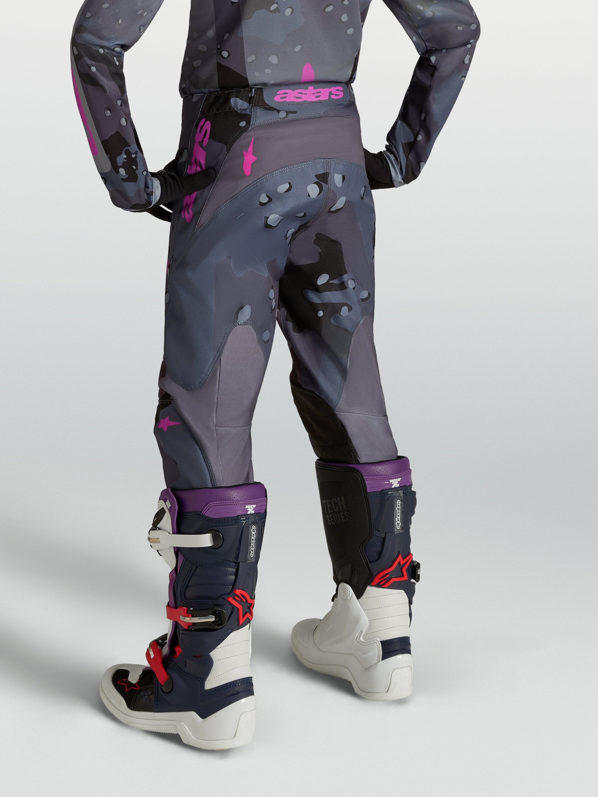 Alpinestars Jeugd Fluid Lone Broek 2027 Grijs Camo Paars