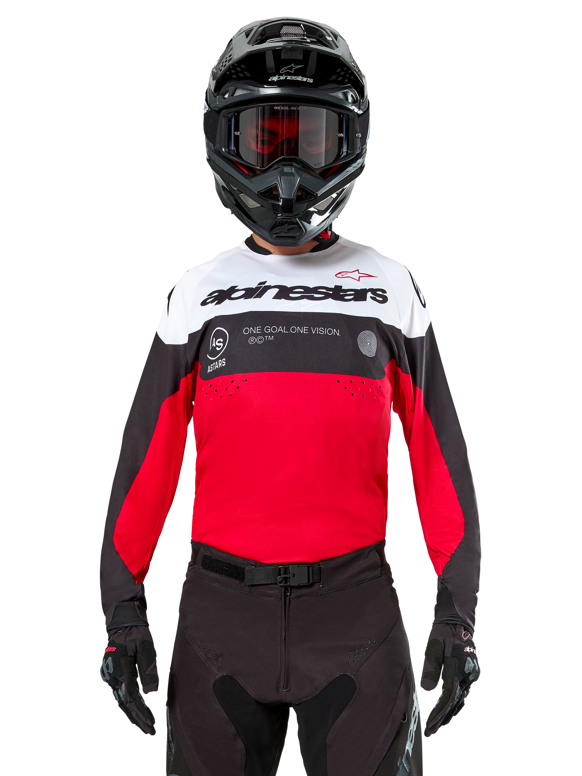 Alpinestars Pro-Dura Jersey Zwart Felrood Wit