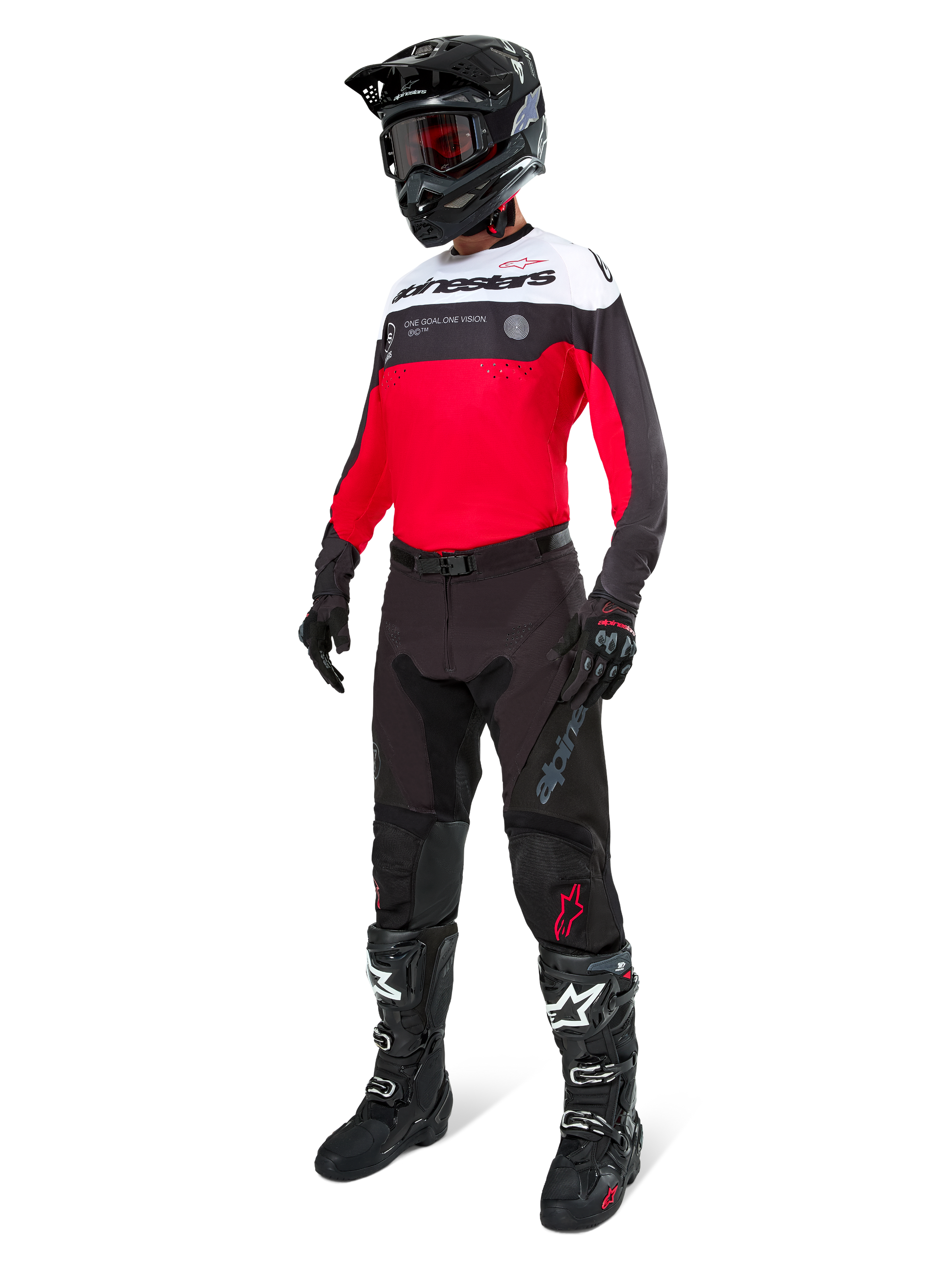 Alpinestars Pro-Dura Jersey Zwart Felrood Wit