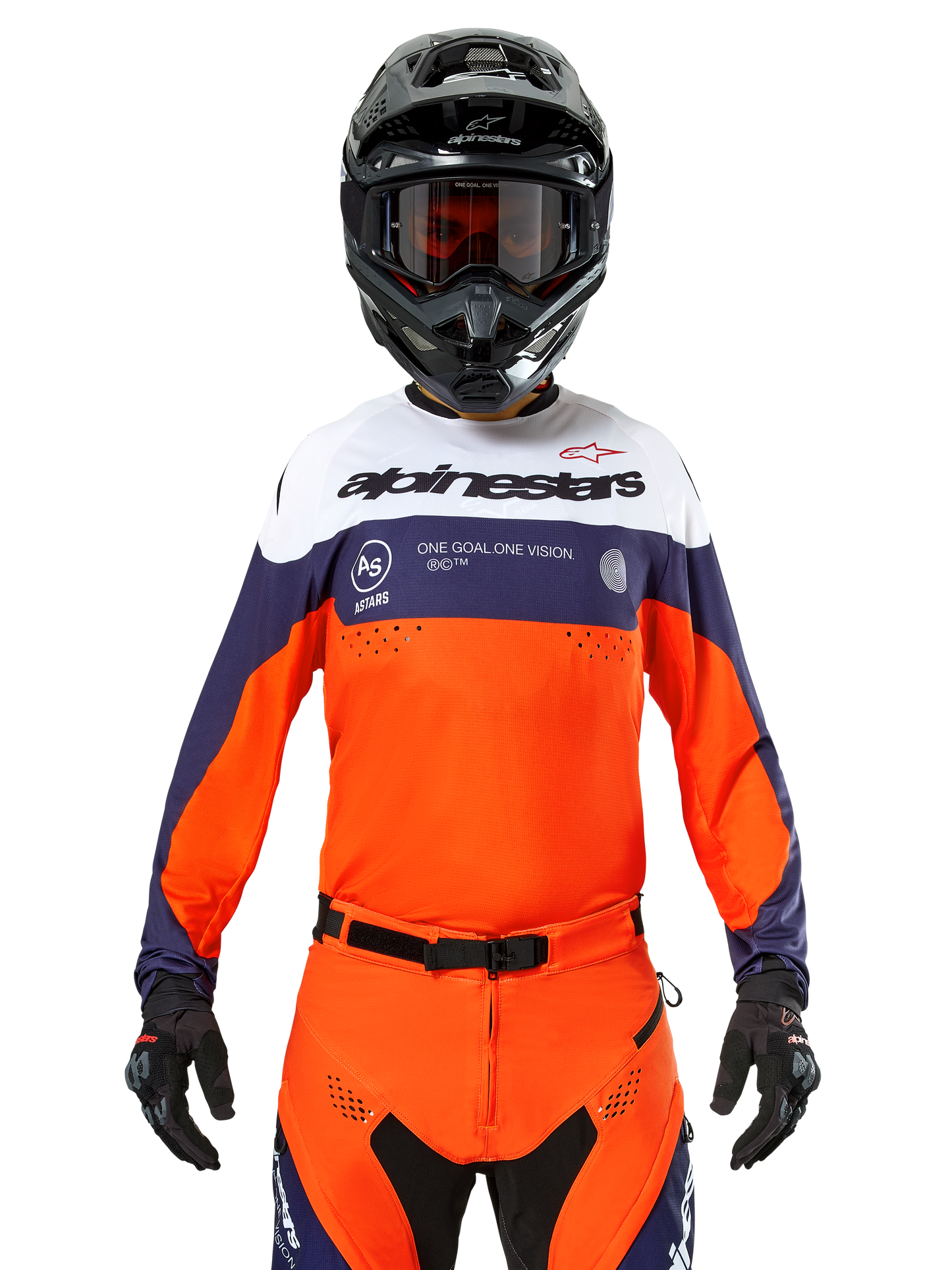 Alpinestars Pro-Dura Jersey Marineblauw Hot Orange Wit