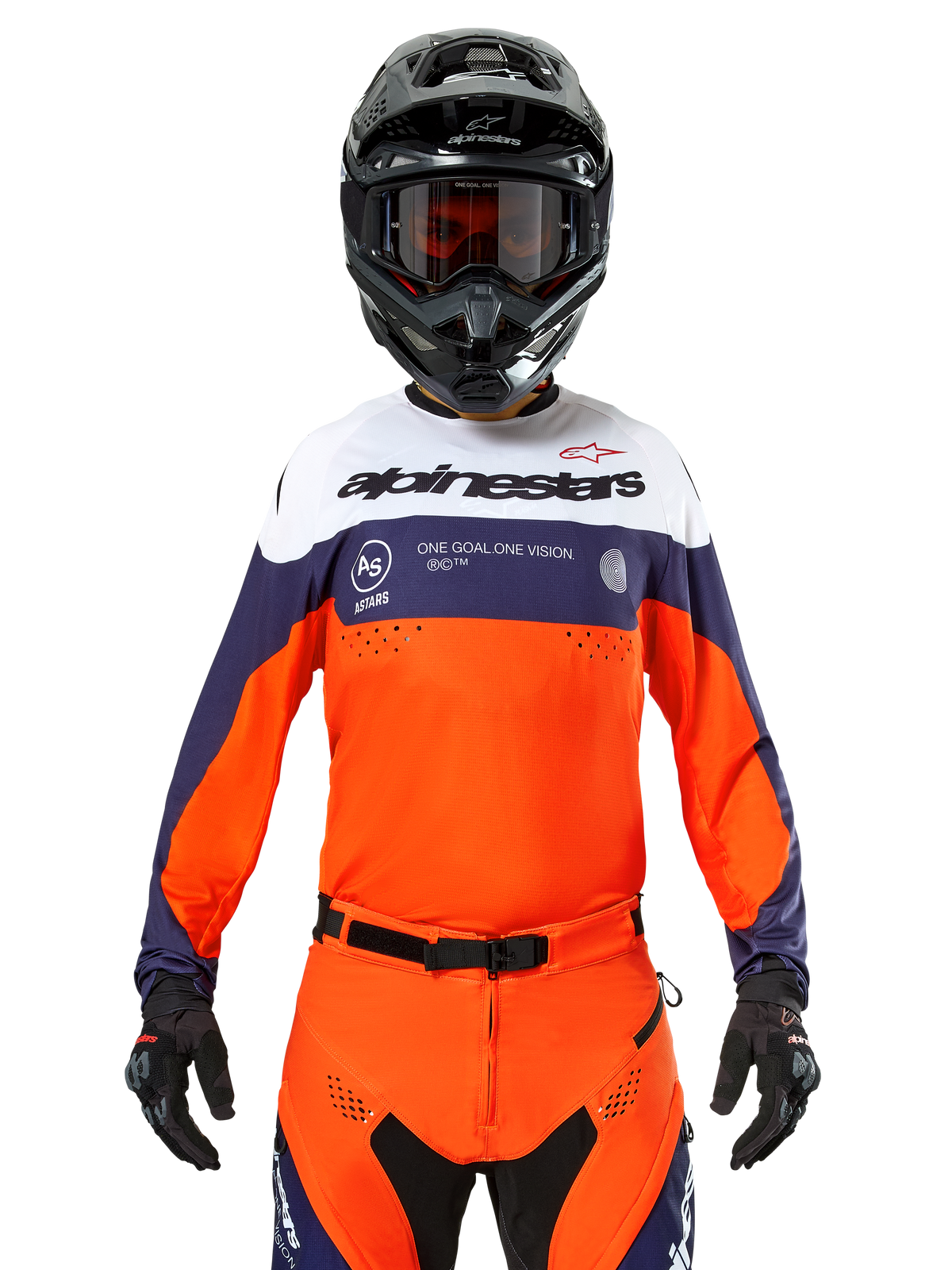 Alpinestars Pro-Dura Jersey Marineblauw Hot Orange Wit