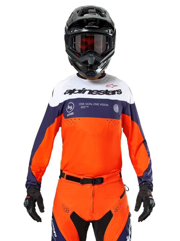 Alpinestars Pro-Dura Jersey Marineblauw Hot Orange Wit
