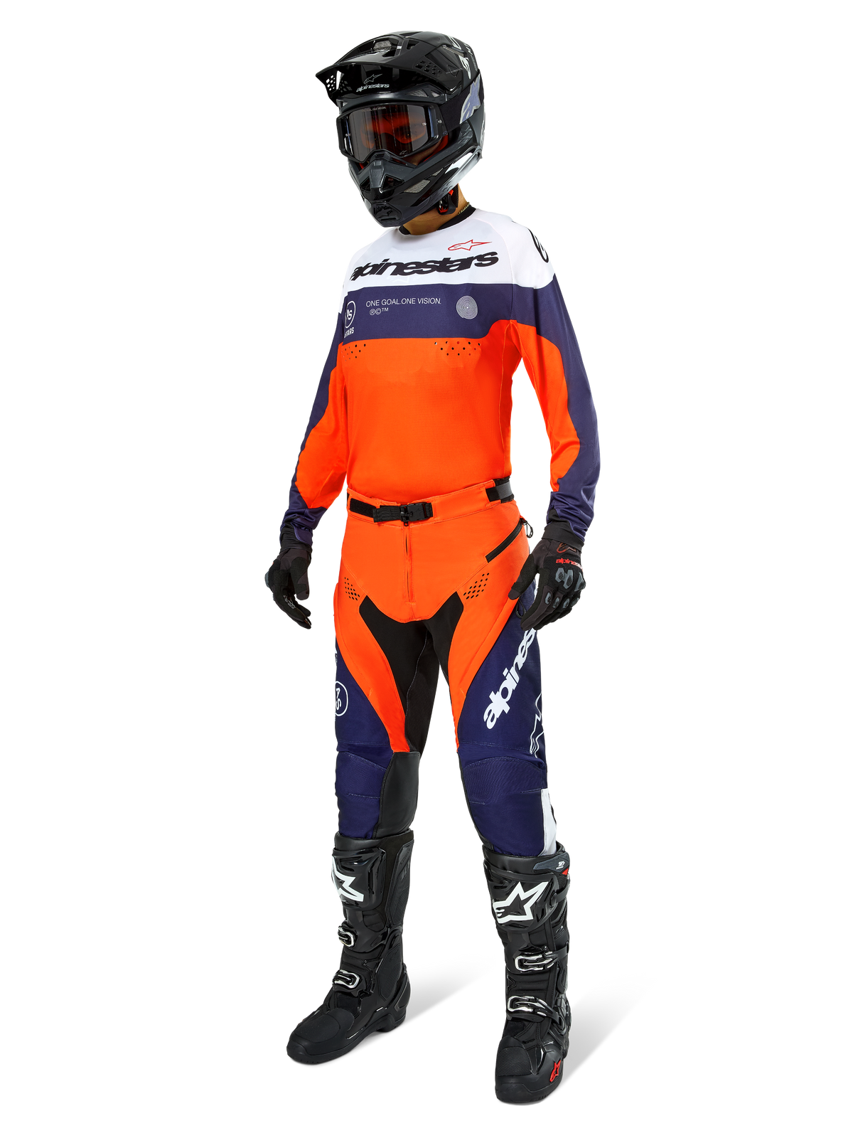 Alpinestars Pro-Dura Jersey Marineblauw Hot Orange Wit