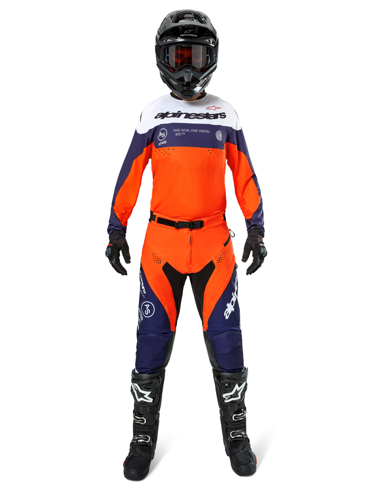 Alpinestars Pro-Dura Jersey Marineblauw Hot Orange Wit