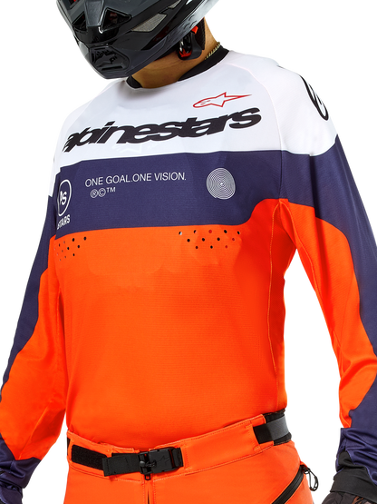 Alpinestars Pro-Dura Jersey Marineblauw Hot Orange Wit