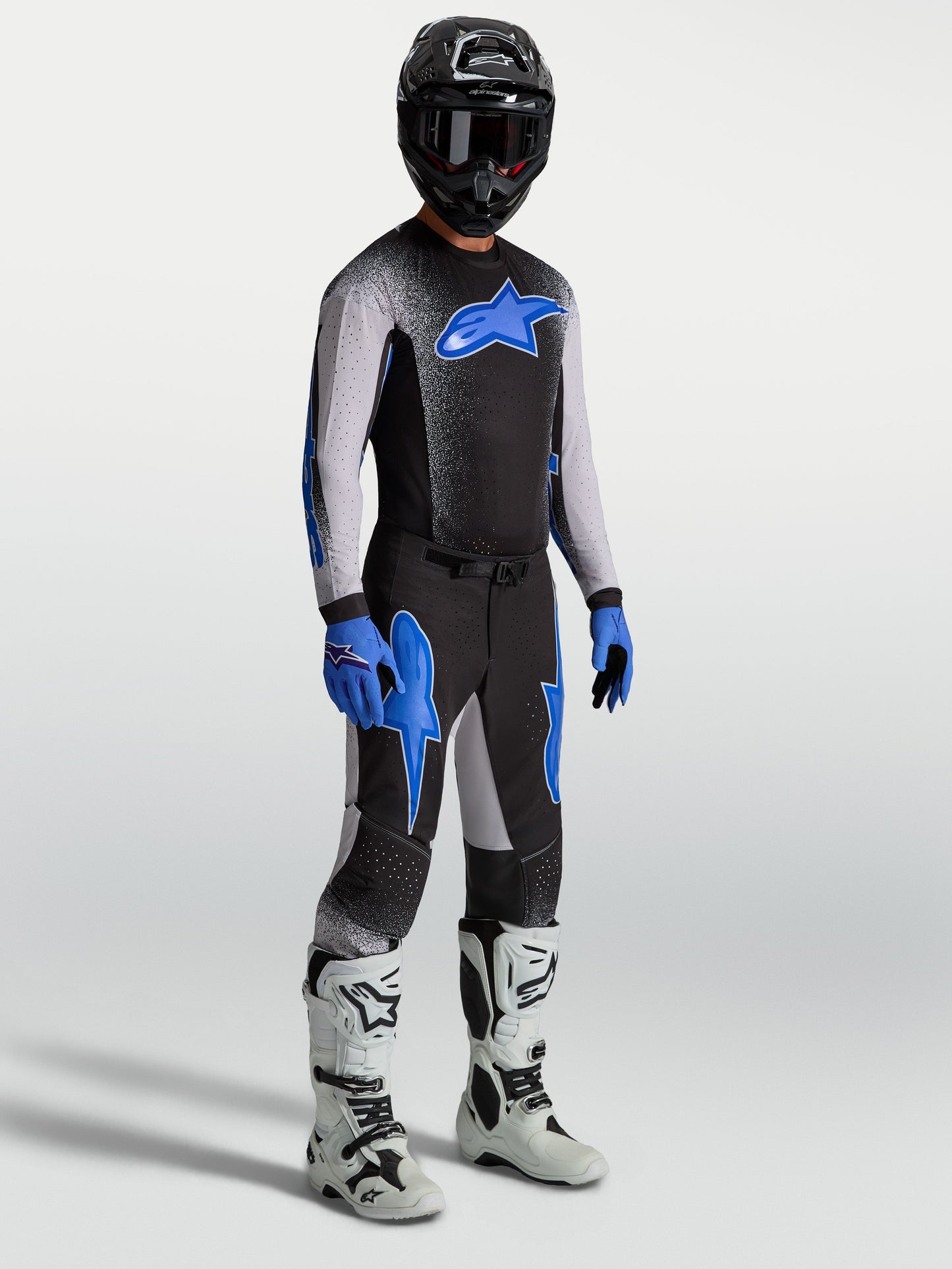 Alpinestars Supertech AFD Jersey Zwart Licht Lila Blauw