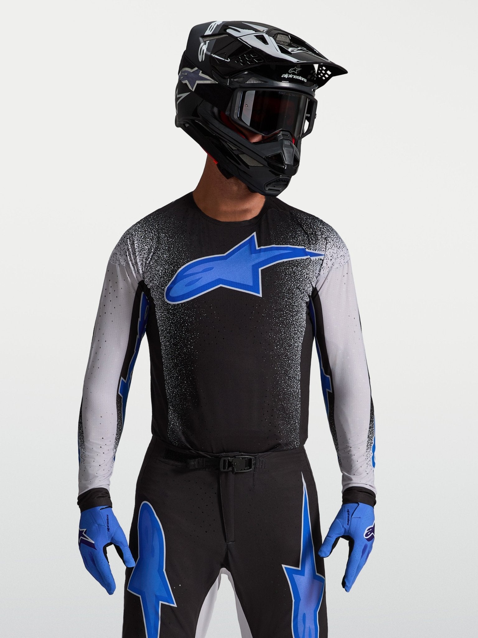 Alpinestars Supertech AFD Jersey Zwart Licht Lila Blauw