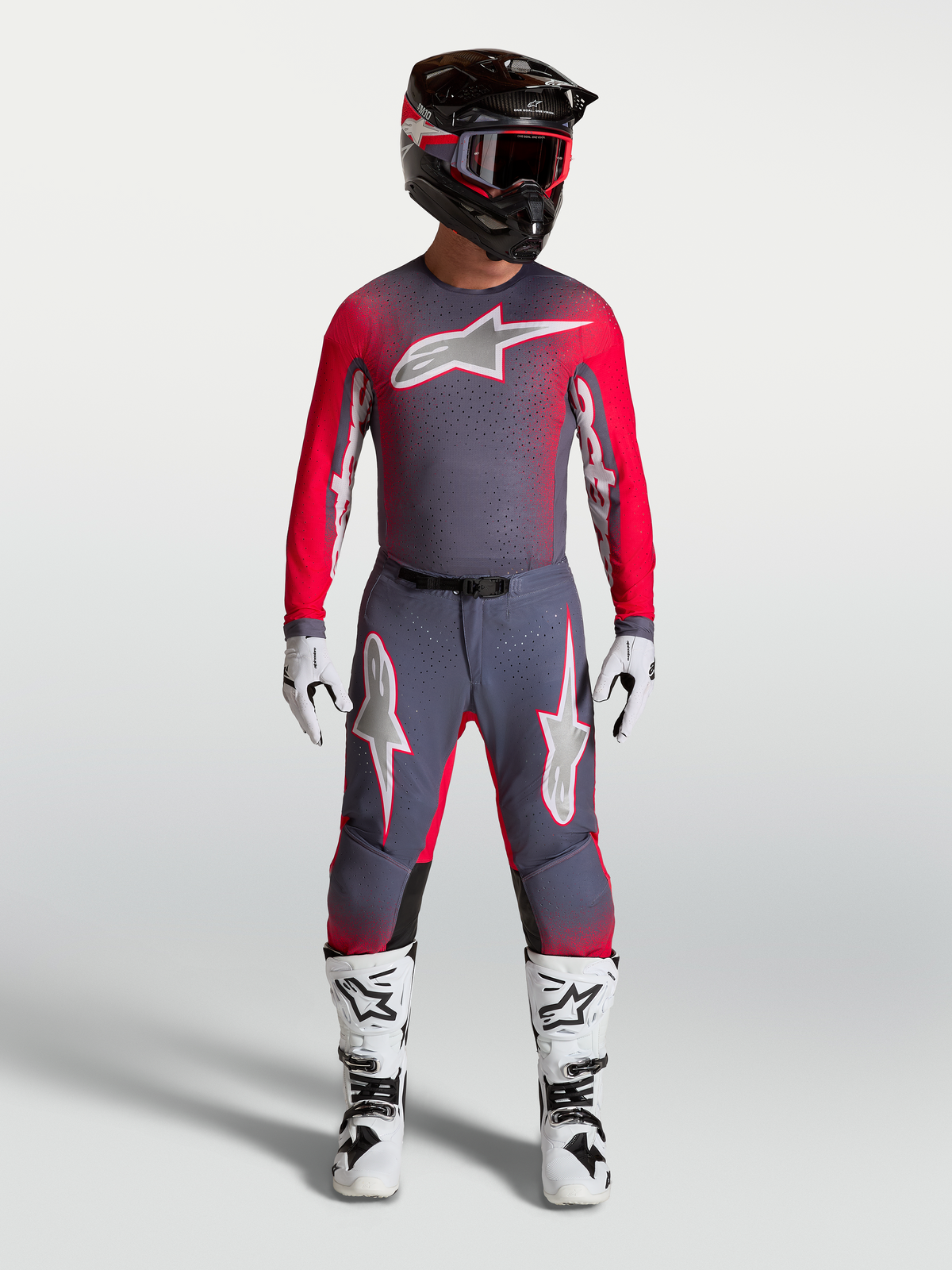 Alpinestars Supertech Hiten AFD Jersey 2027 Graystone Rood Fluo Licht Lilac
