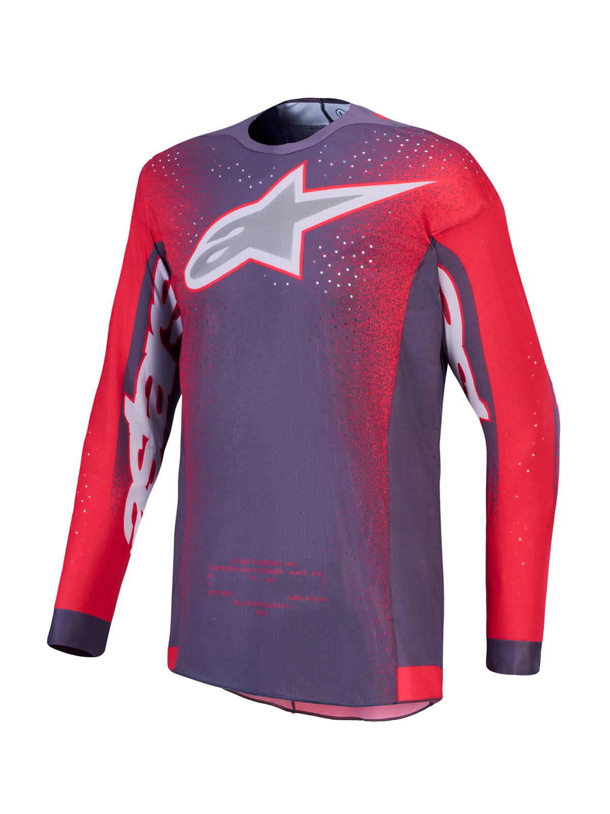 Alpinestars Supertech Hiten AFD Jersey 2027 Graystone Rood Fluo Licht Lilac