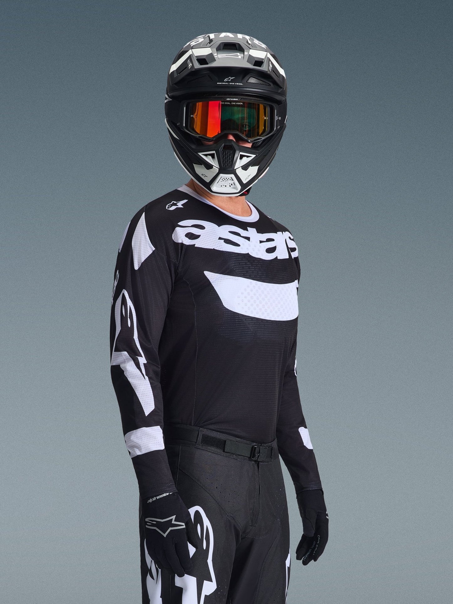 Alpinestars Racer Air Riway Jersey 2026 Lange Ärmel Schwarz - Weiß - MxProStoreParts