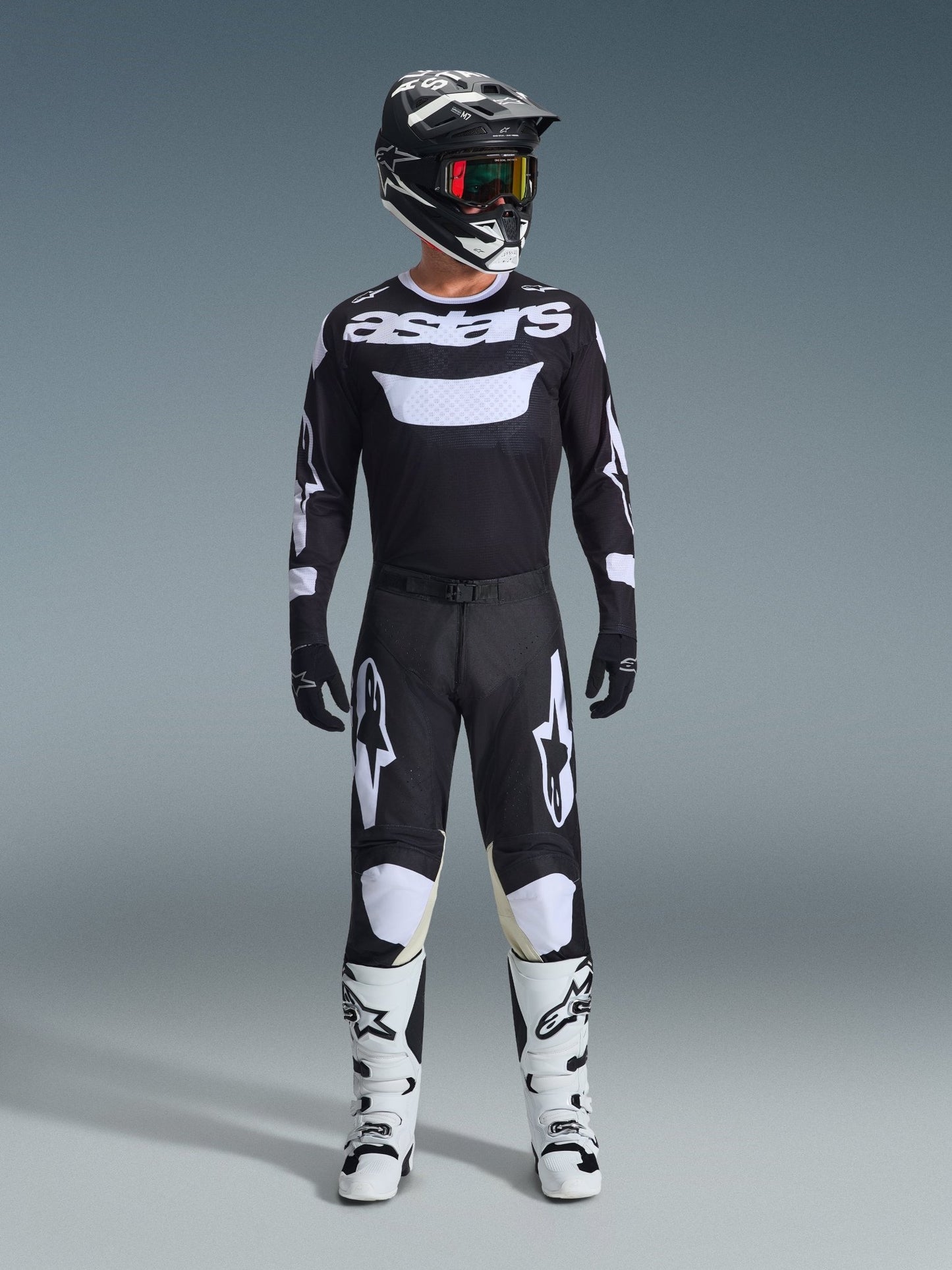 Alpinestars Racer Air Riway Trikot 2026 Langärmelig Schwarz-Weiß - MxProStoreParts