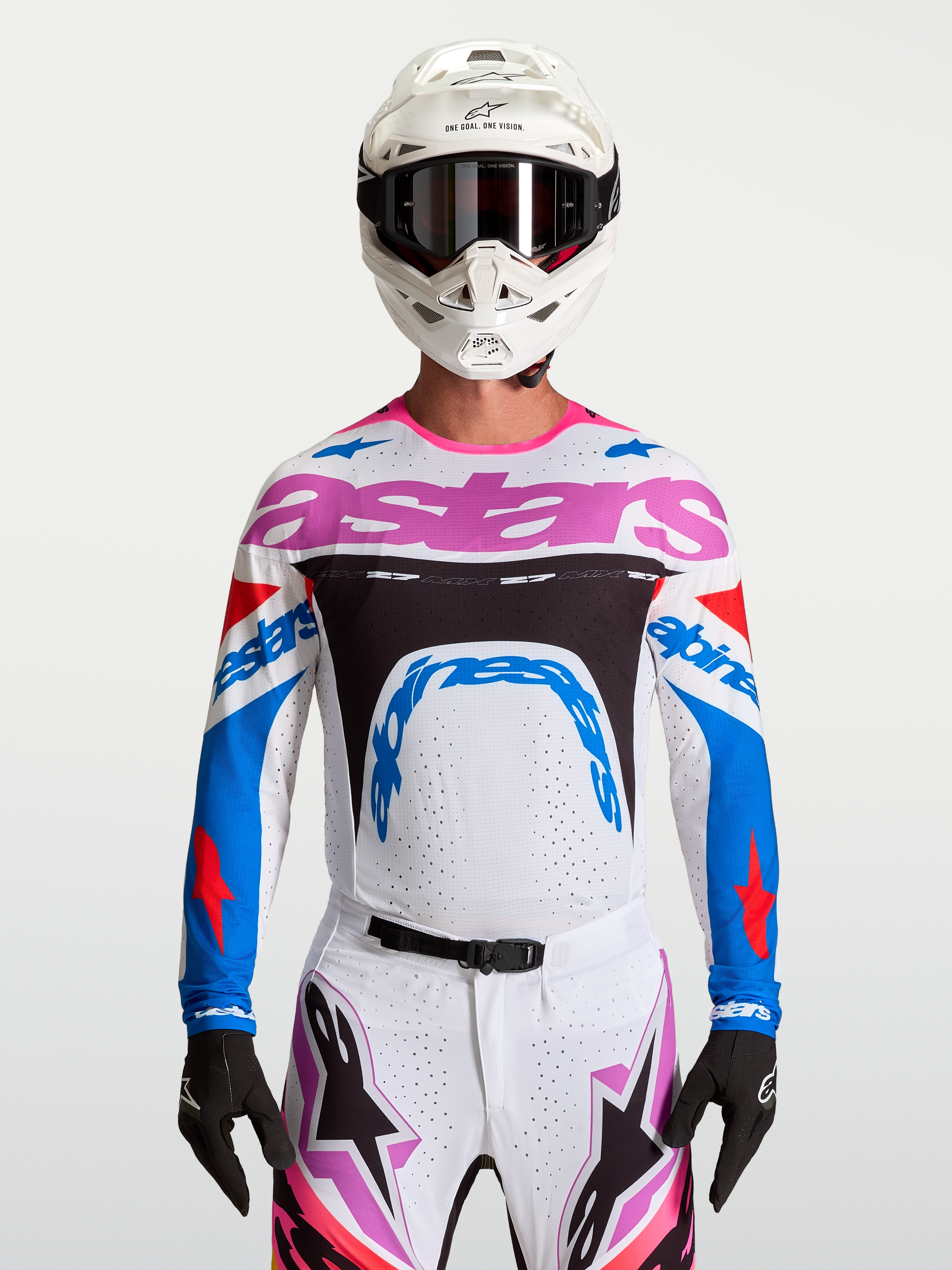 Alpinestars Supertech Dyna Jersey 2027 Wit Blithe Blauw Zwart Paars