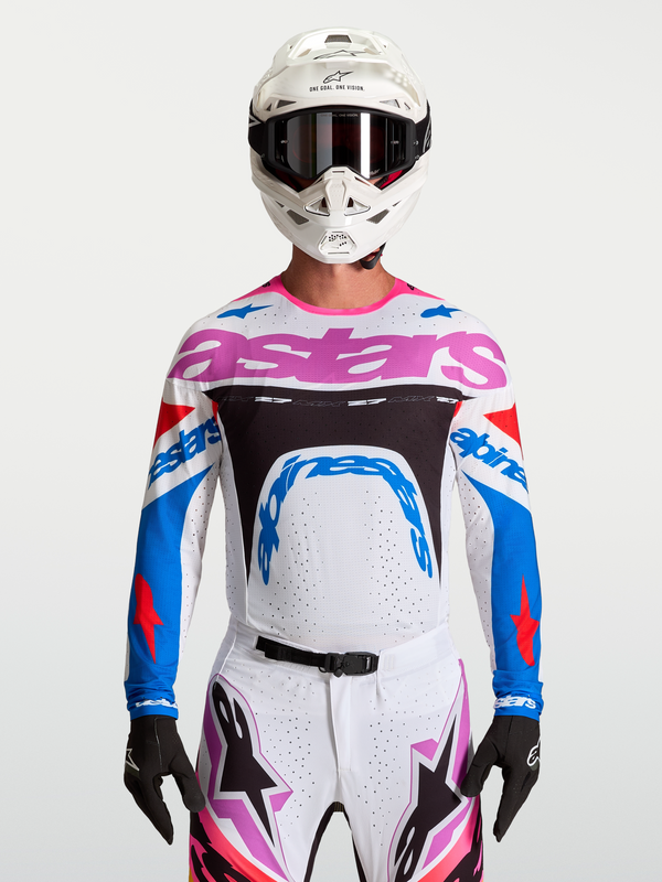 Alpinestars Supertech Dyna Jersey 2027 Wit Blithe Blauw Zwart Paars