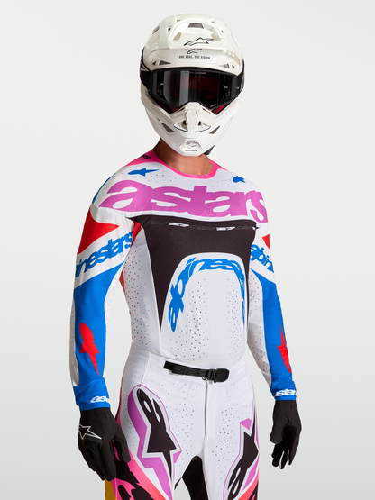Alpinestars Supertech Dyna Jersey 2027 Wit Blithe Blauw Zwart Paars