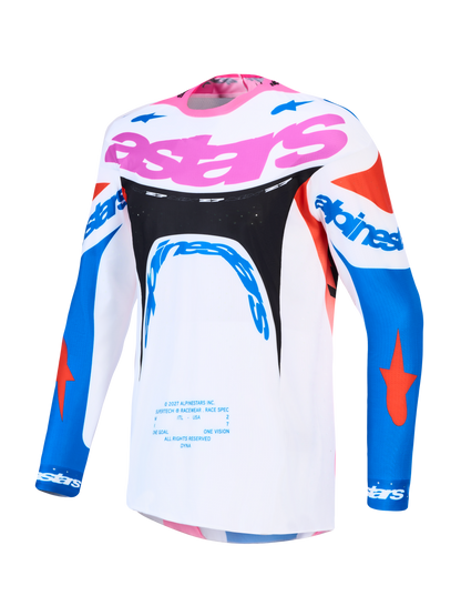 Alpinestars Supertech Dyna Jersey 2027 Wit Blithe Blauw Zwart Paars