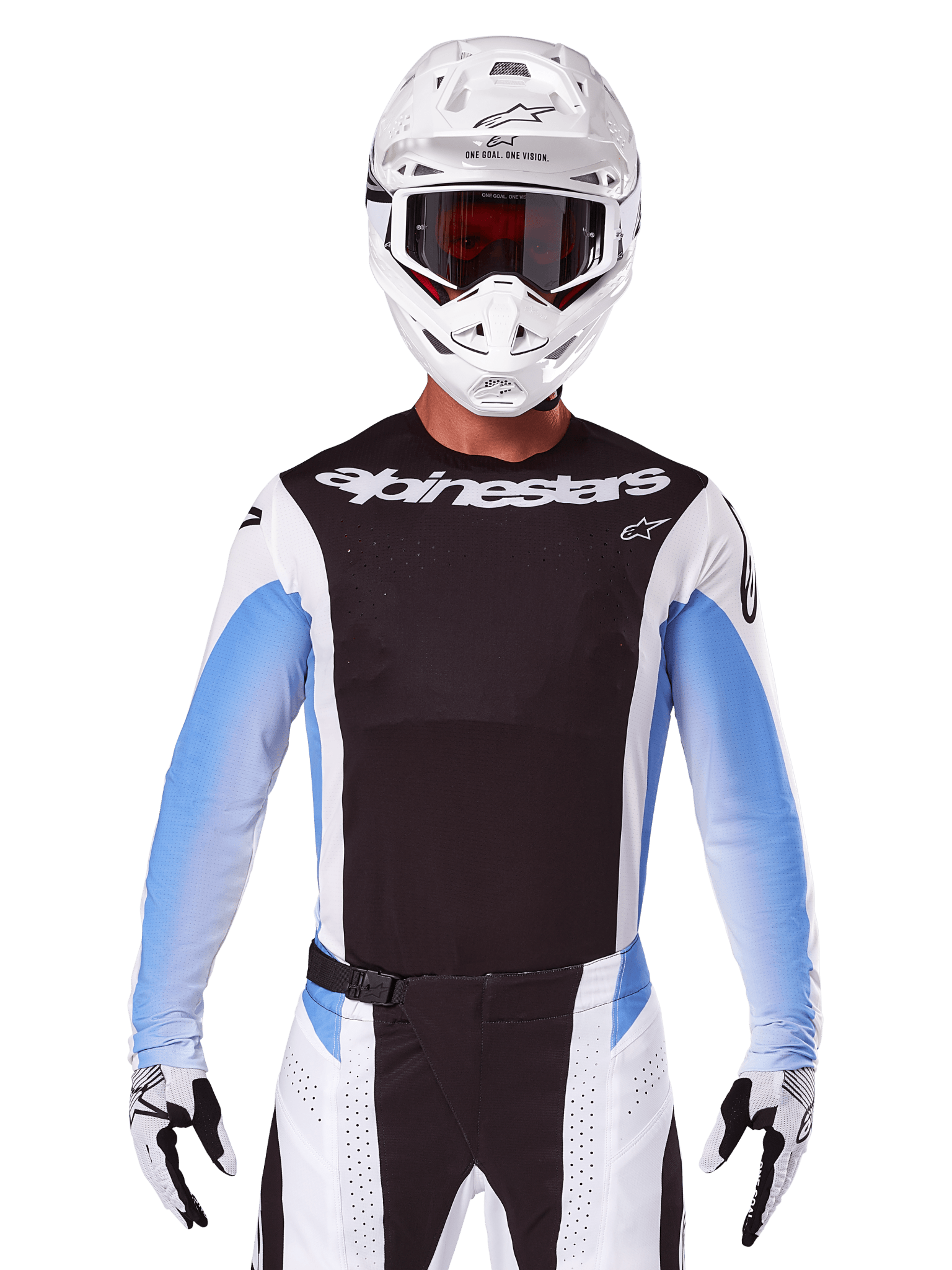Alpinestars Techstar Melt Motocross-Trikot Schwarz Blau 2025 - MxProStoreParts