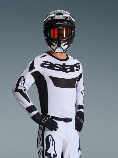 Alpinestars 2026 Racer Riway Motocross Trikot feuchtigkeitsabführend Weiß-Schwarz - MxProStoreParts